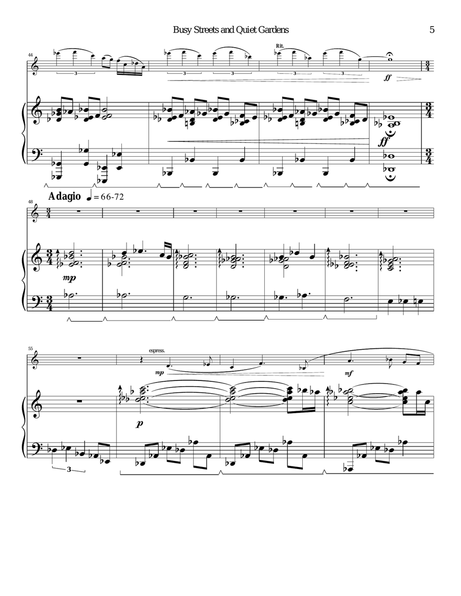 Busy Streets Quiet Gardens Clarinet Solo scores gallery preview page 6
