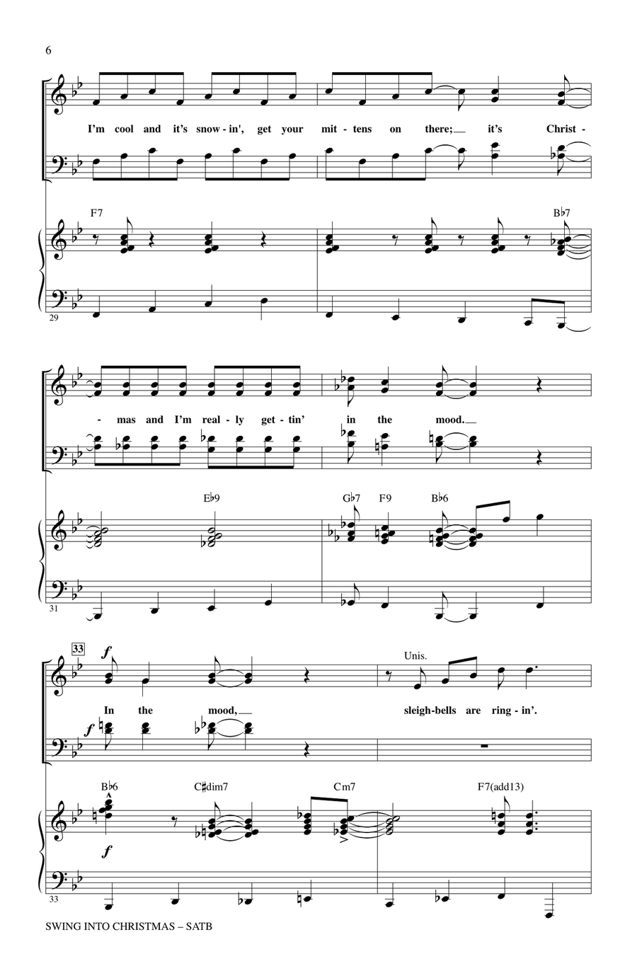 Swing Into Christmas (Medley) 4-Part scores gallery preview page 5