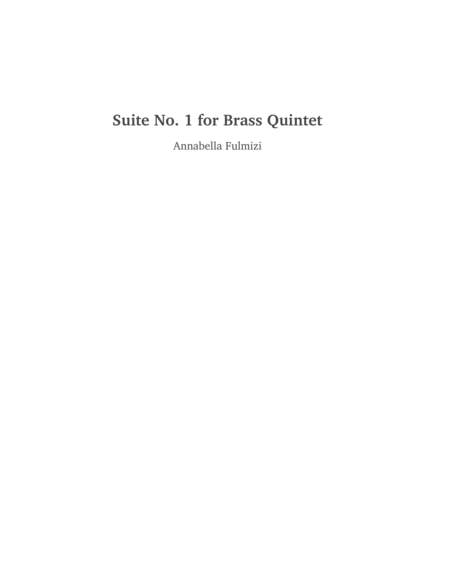 Suite No. 1 for Brass Quintet image number null
