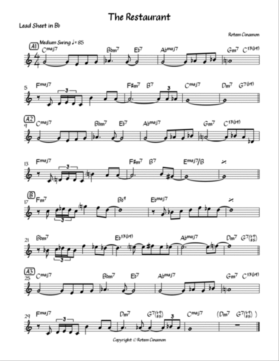 The Restaurant The Restaurant Jazz Ensemble scores gallery preview page 2