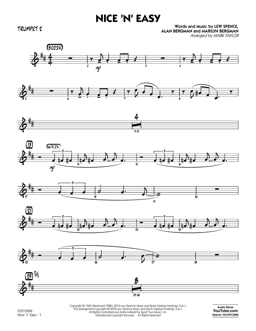 Nice 'n' Easy - Trumpet 2 Jazz Ensemble scores gallery preview page 1