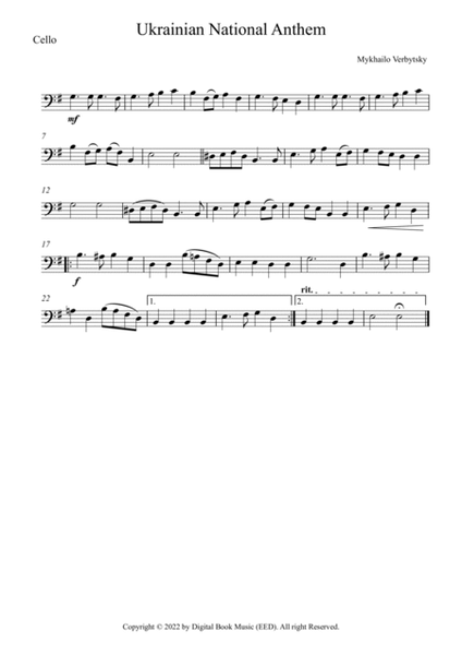 Ukrainian National Anthem - Mykhailo Verbytsky (String Quartet + parts) image number null