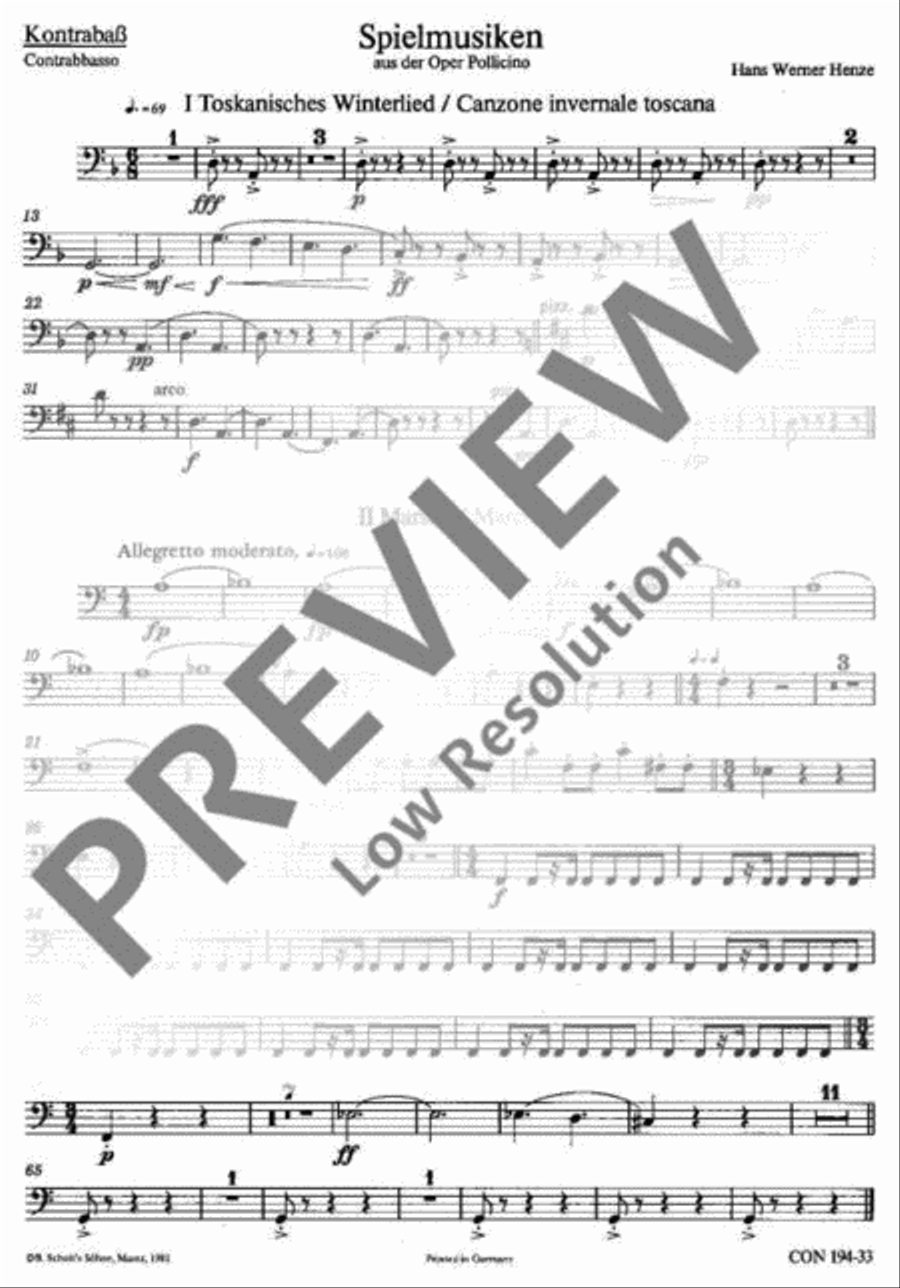 Pollicino Spielmusiken Double Bass scores gallery preview page 2