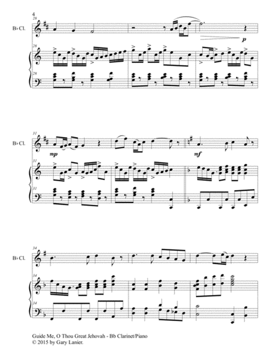 GUIDE ME, O THOU GREAT JEHOVAH (Duet – Bb Clarinet and Piano/Score and Parts) image number null