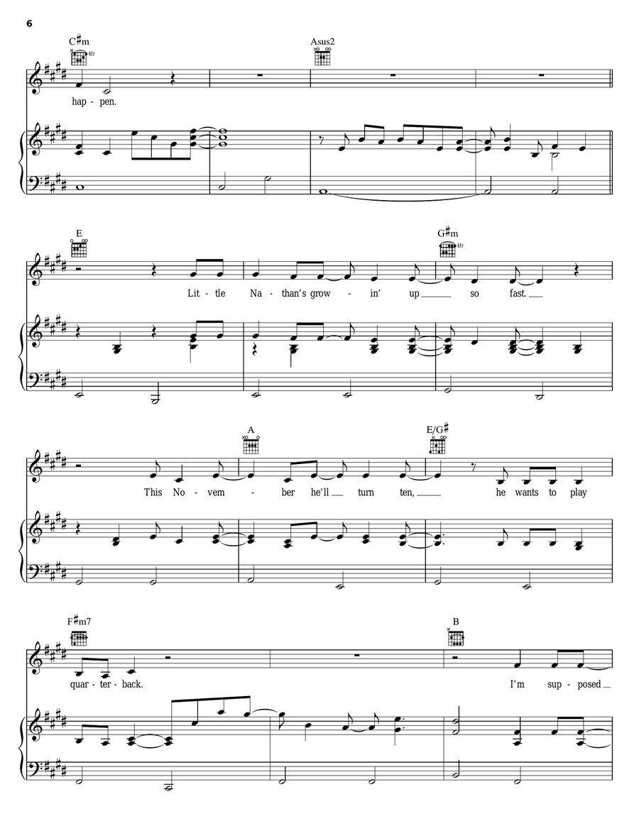 If Something Should Happen Piano, Vocal, Guitar scores gallery preview page 6