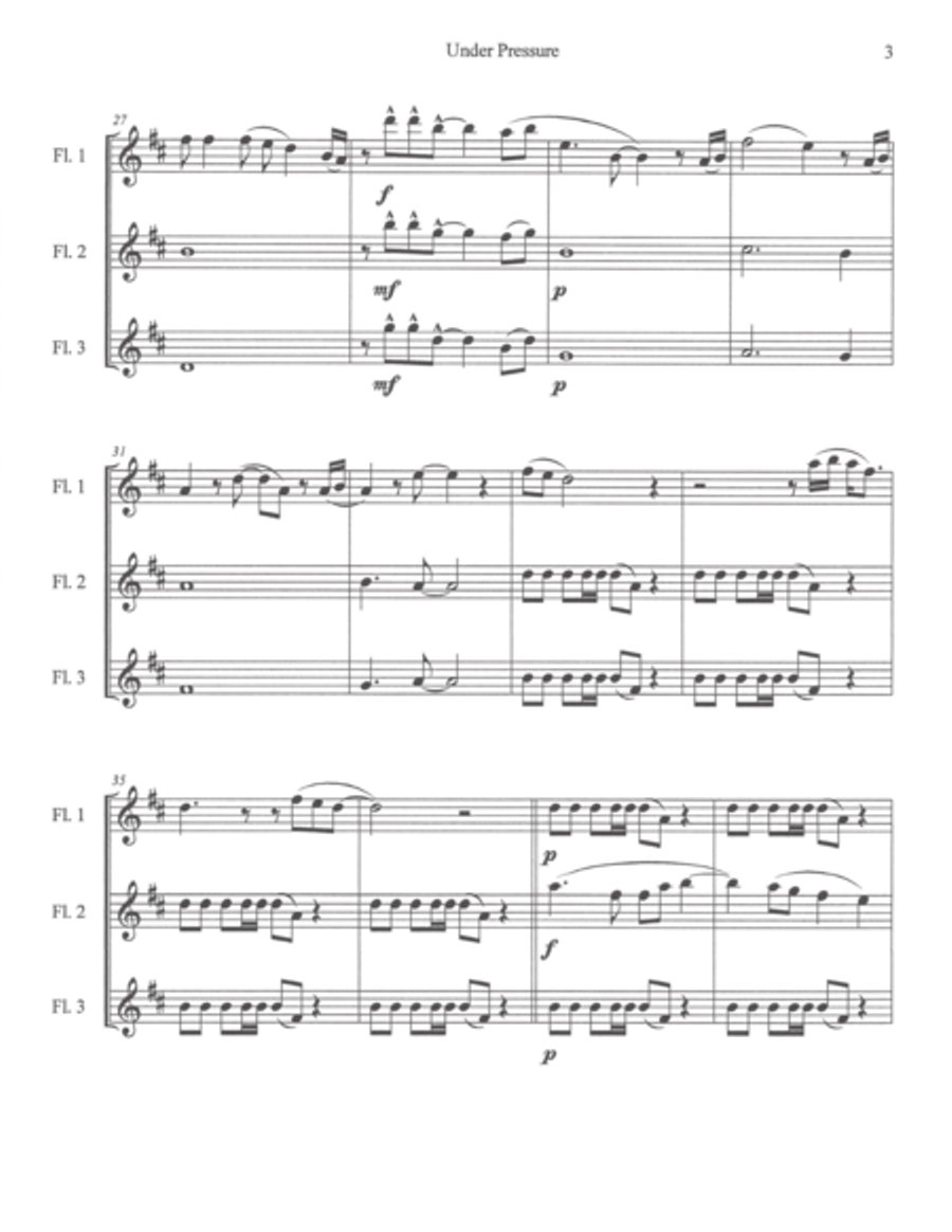 Under Pressure Woodwind Trio scores gallery preview page 4