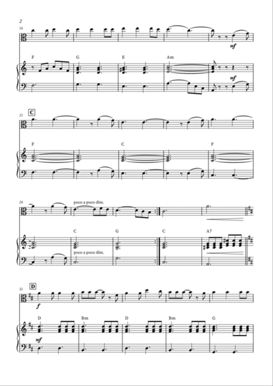 Hallelujah Viola scores gallery preview page 2