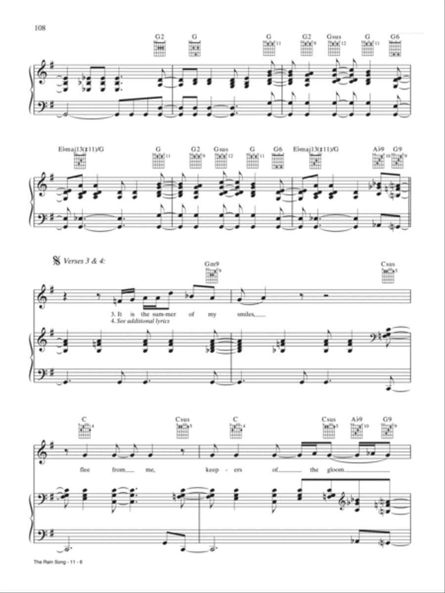 The Rain Song Piano, Vocal, Guitar scores gallery preview page 6