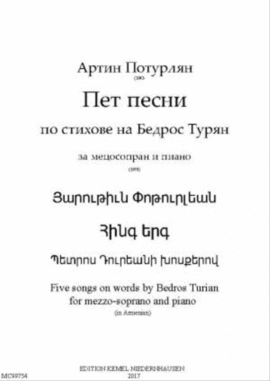 Pet pesni po stikhove na Bedros Turian