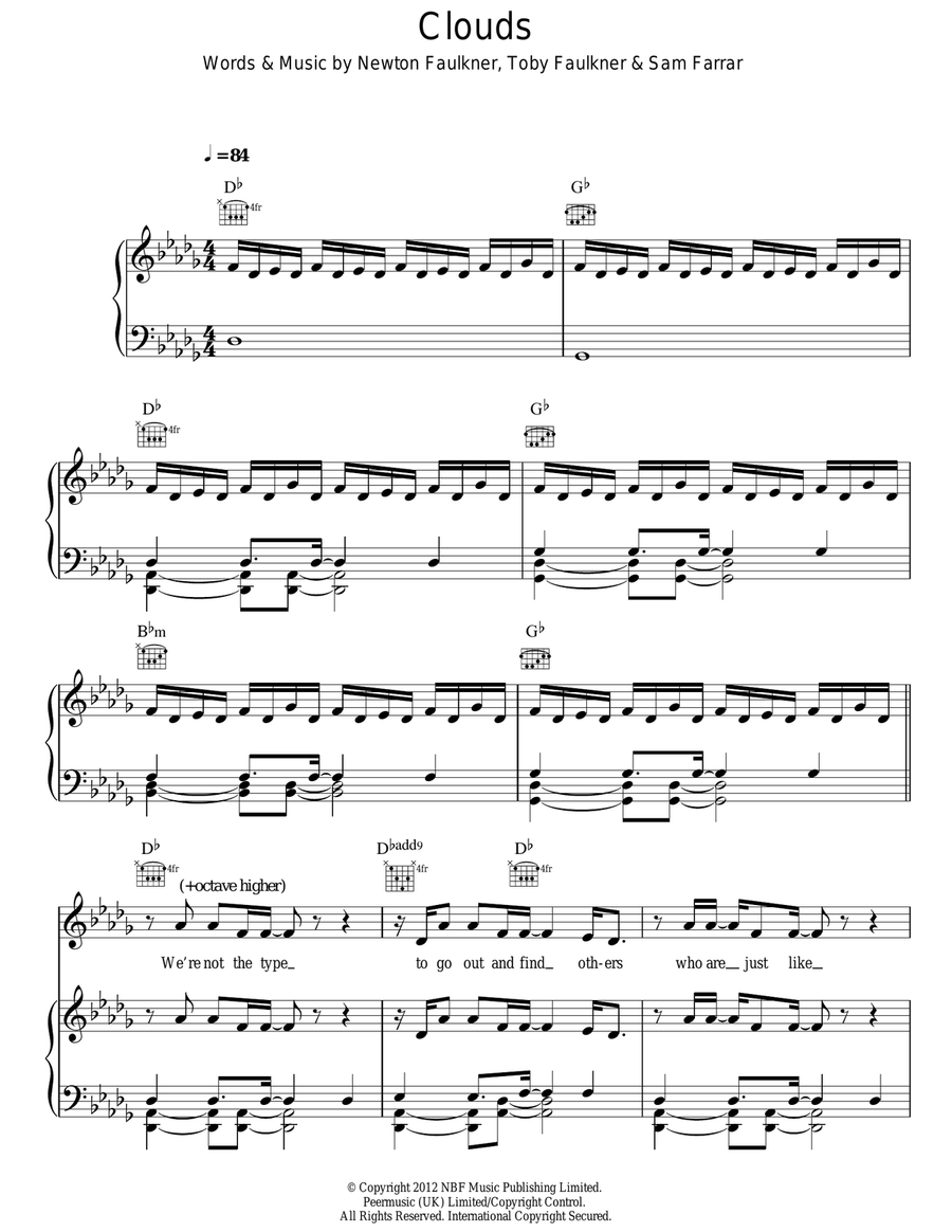 Clouds Acoustic Guitar scores gallery preview page 1