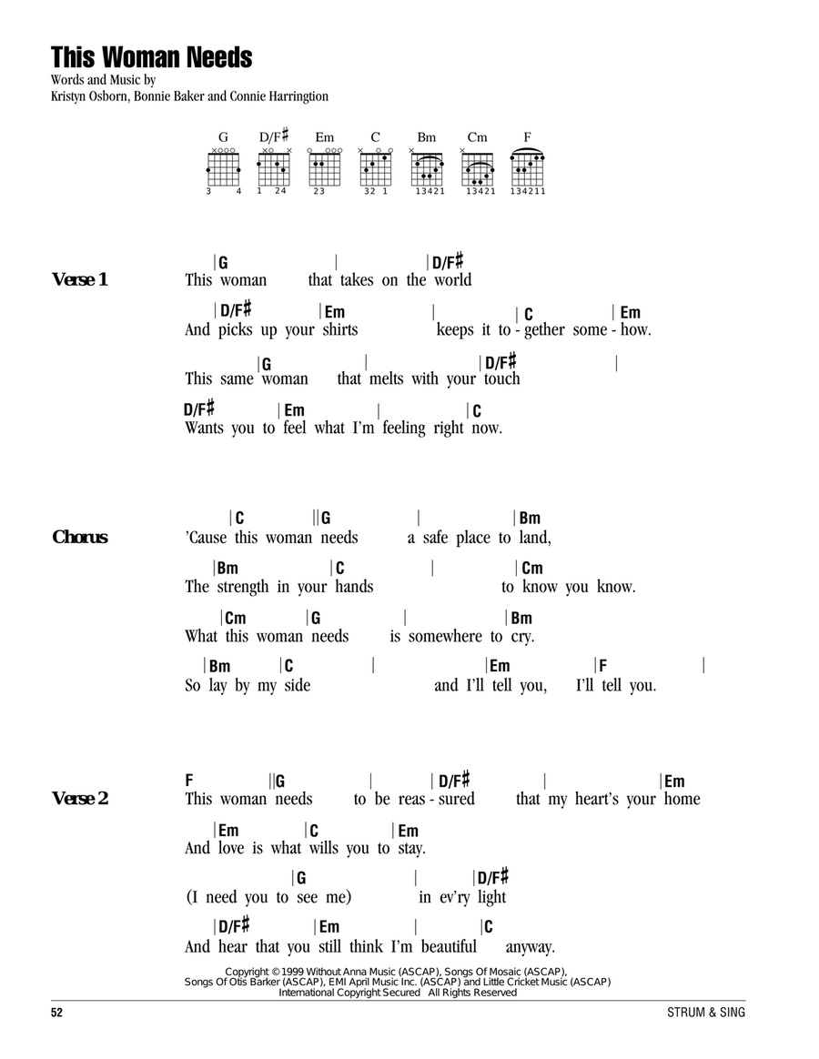 This Woman Needs Acoustic Guitar scores gallery preview page 1