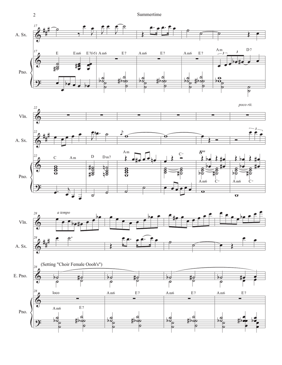 Summertime Alto Saxophone scores gallery preview page 2