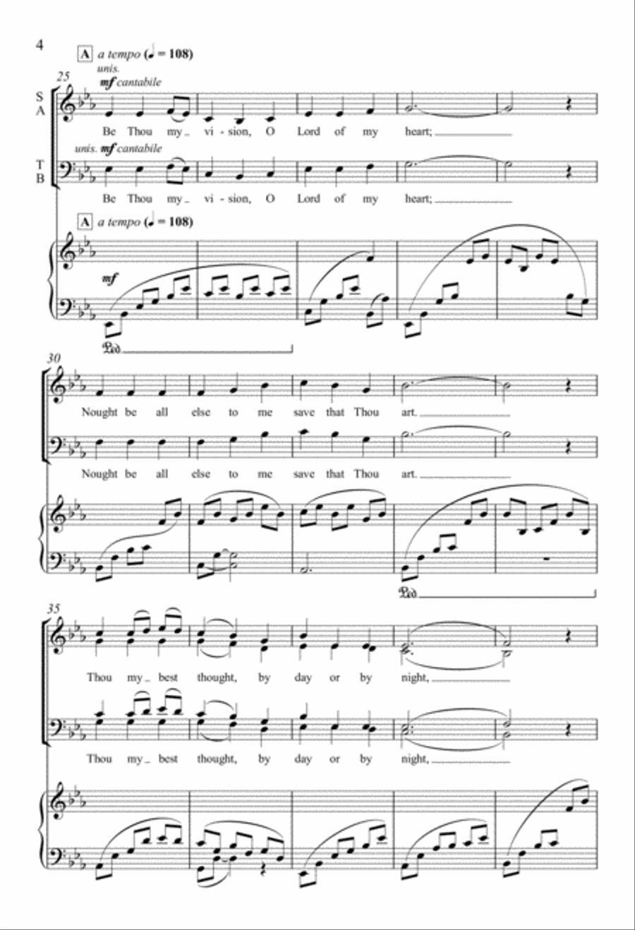 Be Thou My Vision from Three Folk Hymns 4-Part scores gallery preview page 4