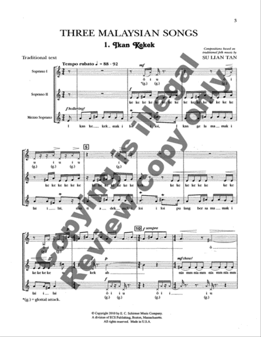 Three Malaysian Songs A Cappella scores gallery preview page 9