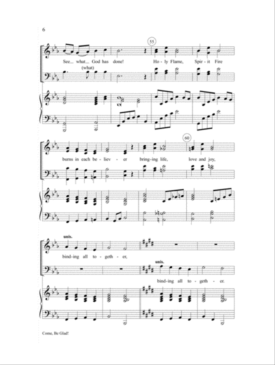 Come, Be Glad 4-Part scores gallery preview page 6