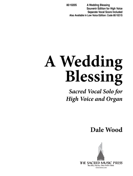 A Wedding Blessing - High Voice