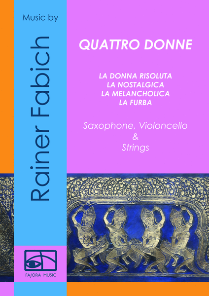 QUATTRO DONNE - Concert Pieces for Saxophone, Cello & Strings - Score & Parts image number null