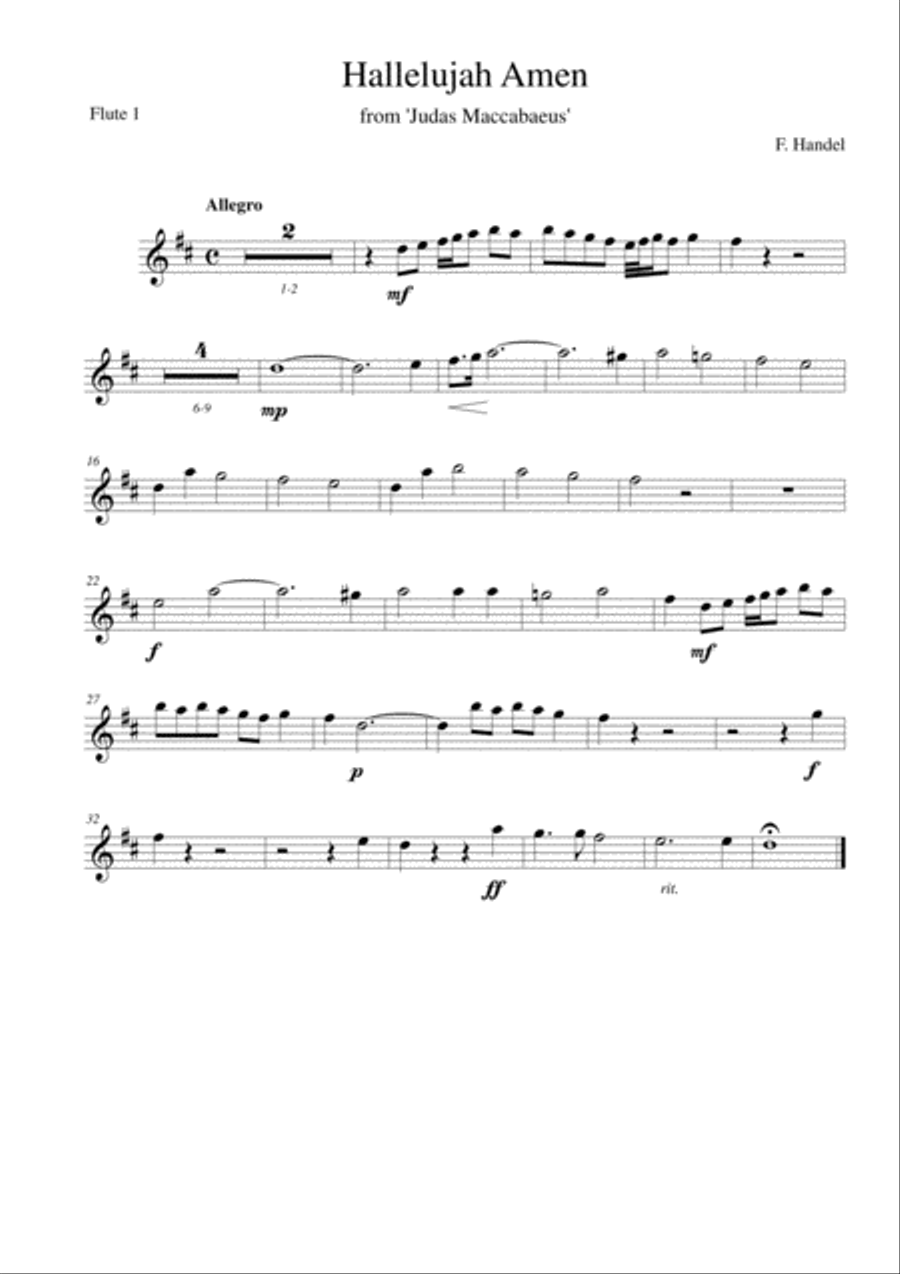Hallelujah, Amen (from Judas Maccabaeus) in C Cello scores gallery preview page 6