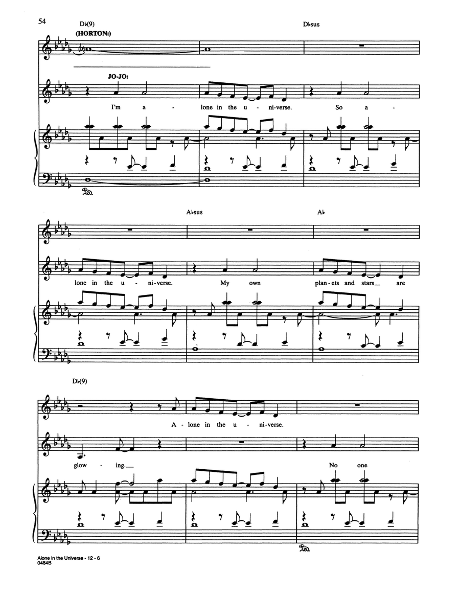 Alone In The Universe (from Seussical The Musical) Piano, Vocal scores gallery preview page 6