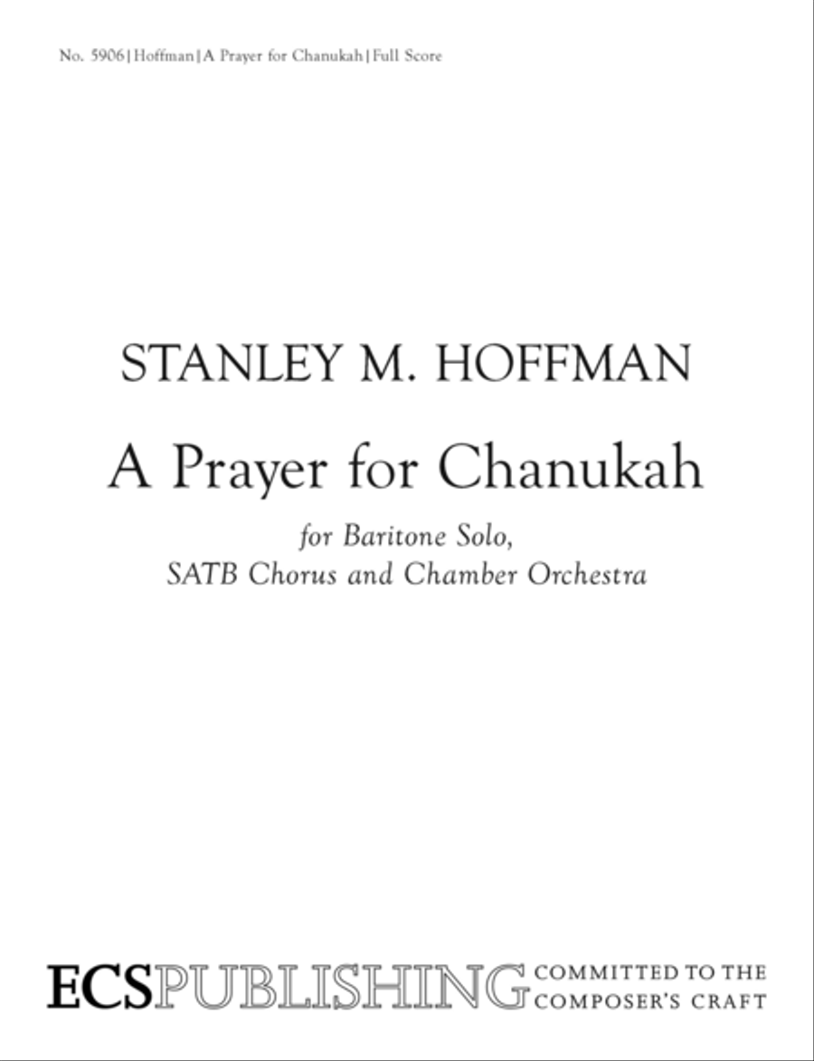 Book cover for A Prayer for Chanukah (Full Score)