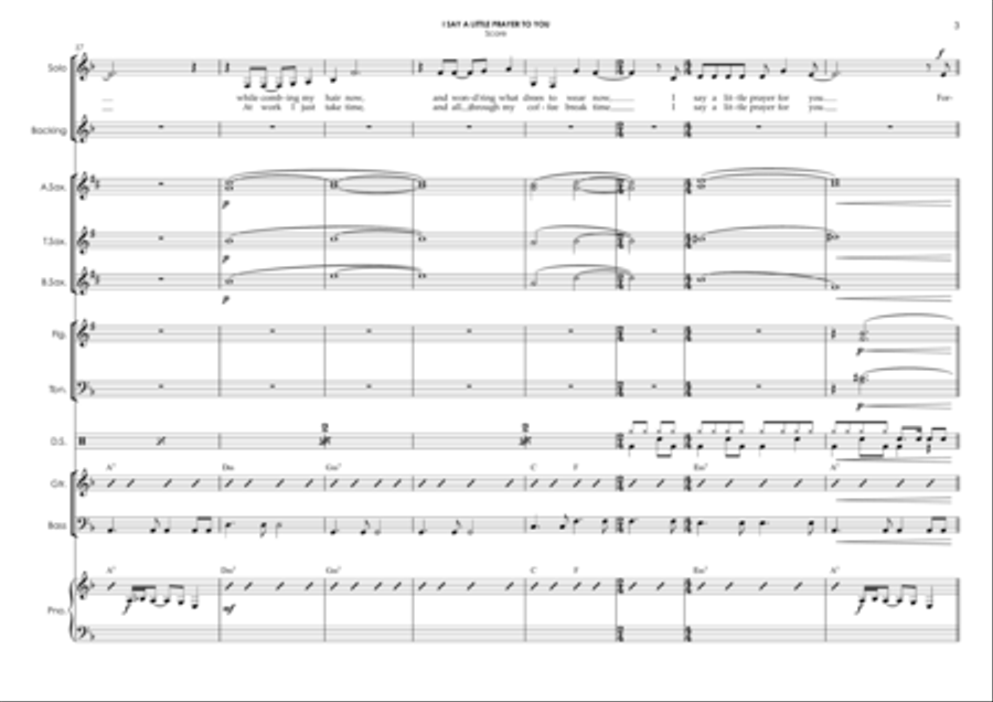 I Say A Little Prayer - Score Only Jazz Ensemble scores gallery preview page 6