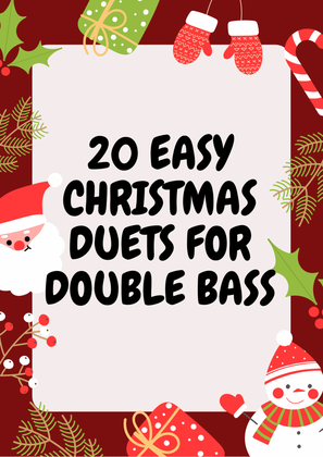 Book cover for 20 Easy Christmas Duets for Double Bass