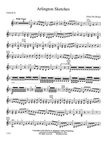 Arlington Sketches: 2nd Violin
