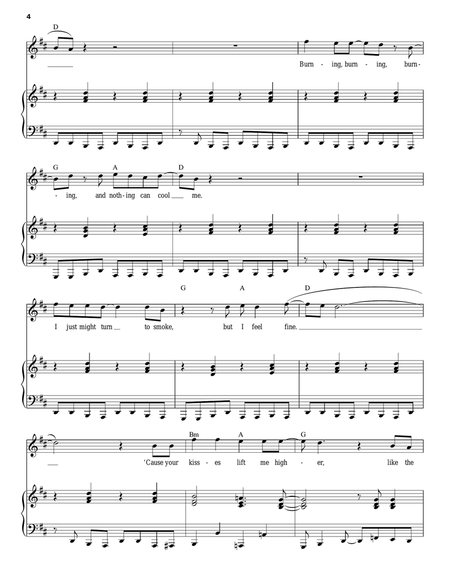 Burning Love Burning Love Piano, Vocal scores gallery preview page 4