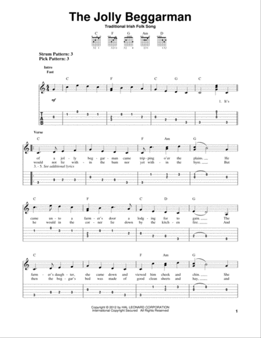 The Jolly Beggarman The Jolly Beggarman Acoustic Guitar scores gallery preview page 1