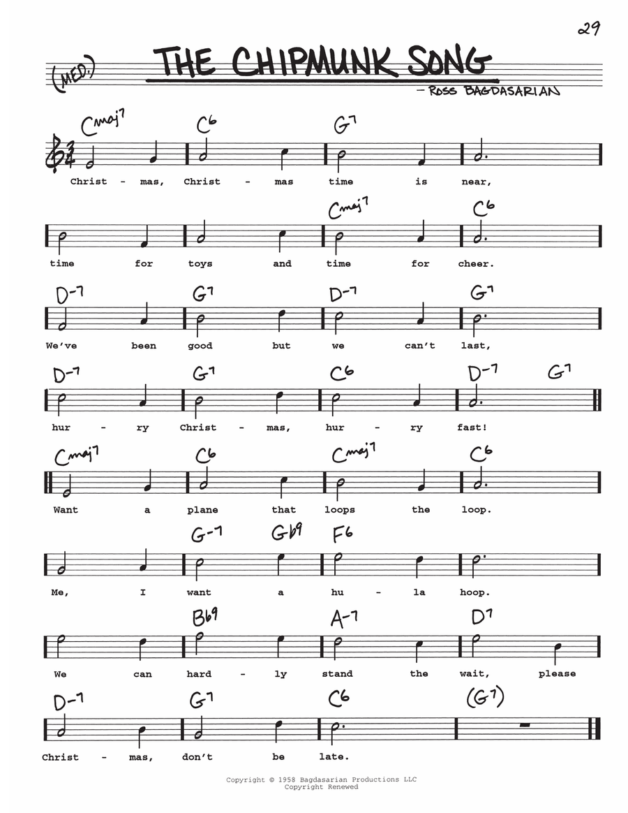 The Chipmunk Song Voice scores gallery preview page 1