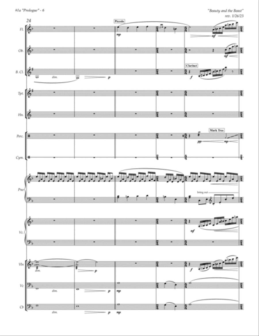 Beauty And The Beast Prologue - Score Only Full Orchestra scores gallery preview page 6
