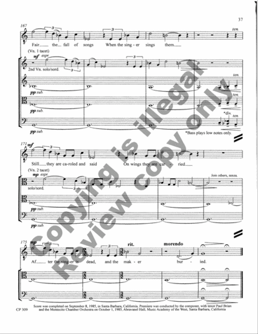 Songs of Laughter, Love, & Tears (Full Score & Parts) String Orchestra scores gallery preview page 38
