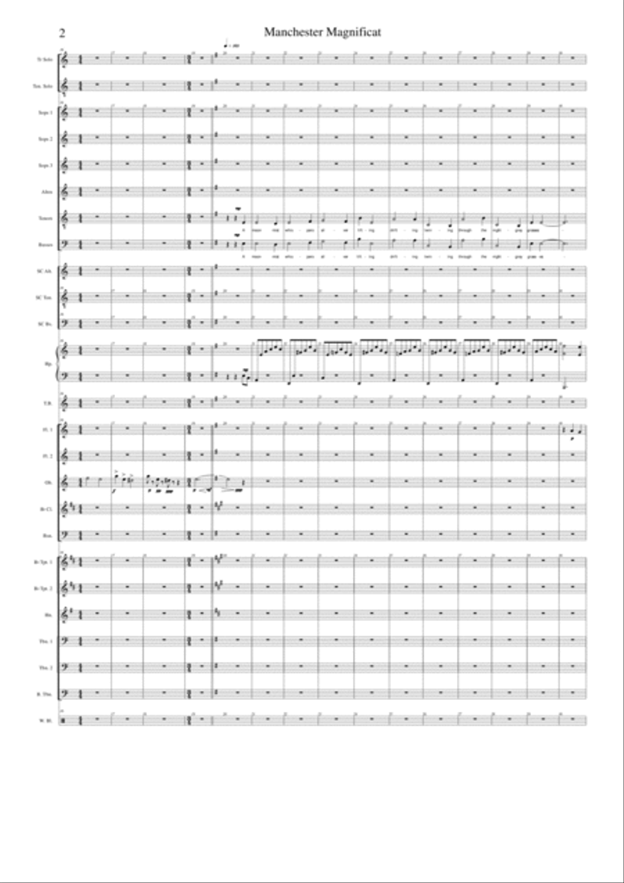 Manchester Magnificat - full orchestral version, parts and choral reduction, score Choir scores gallery preview page 2
