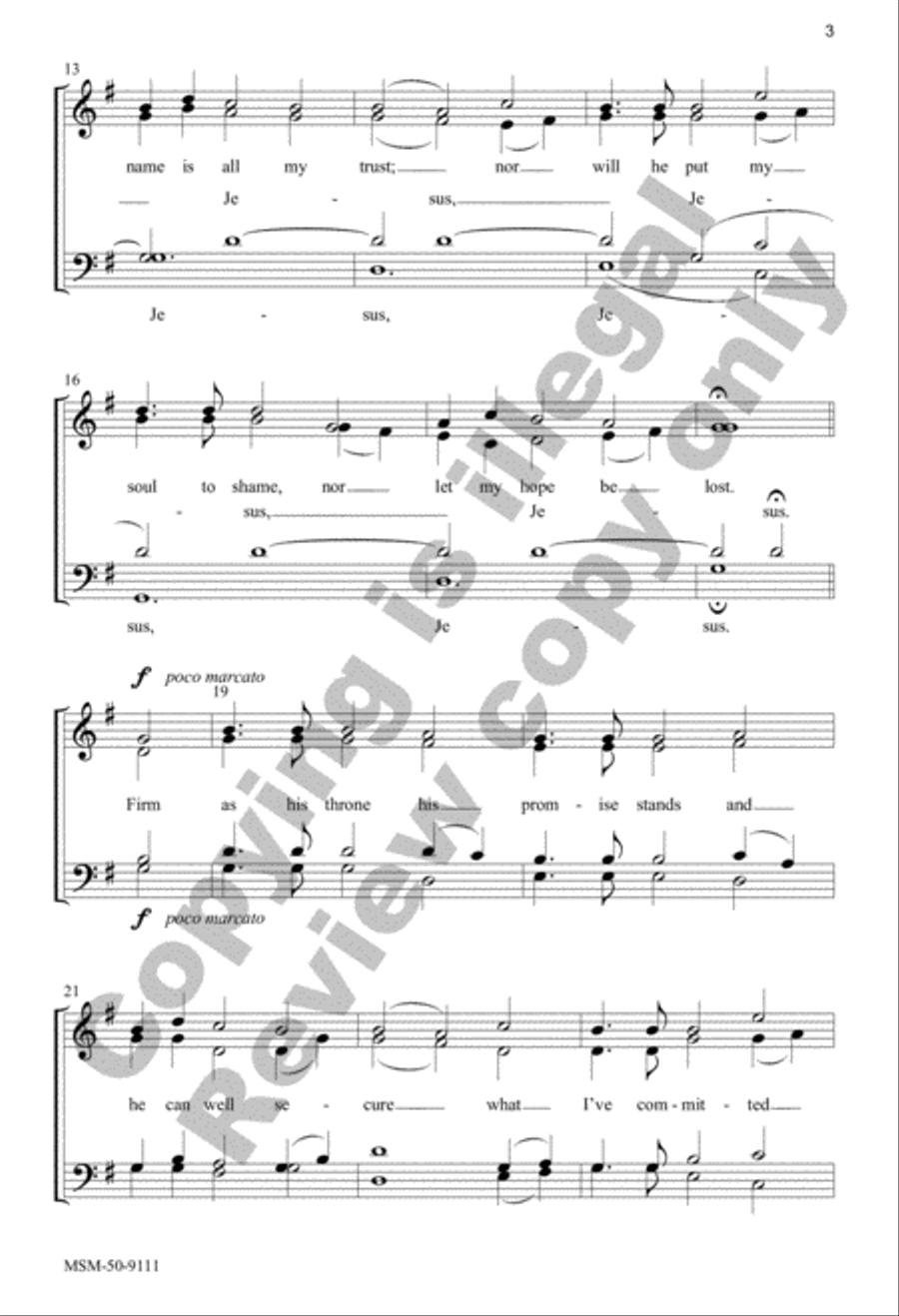 I'm Not Ashamed to Own My Lord 4-Part scores gallery preview page 3