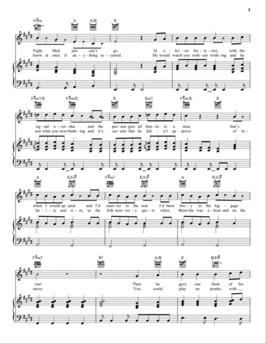 Skimbleshanks: The Railway Cat (from Cats) Piano, Vocal, Guitar scores gallery preview page 3