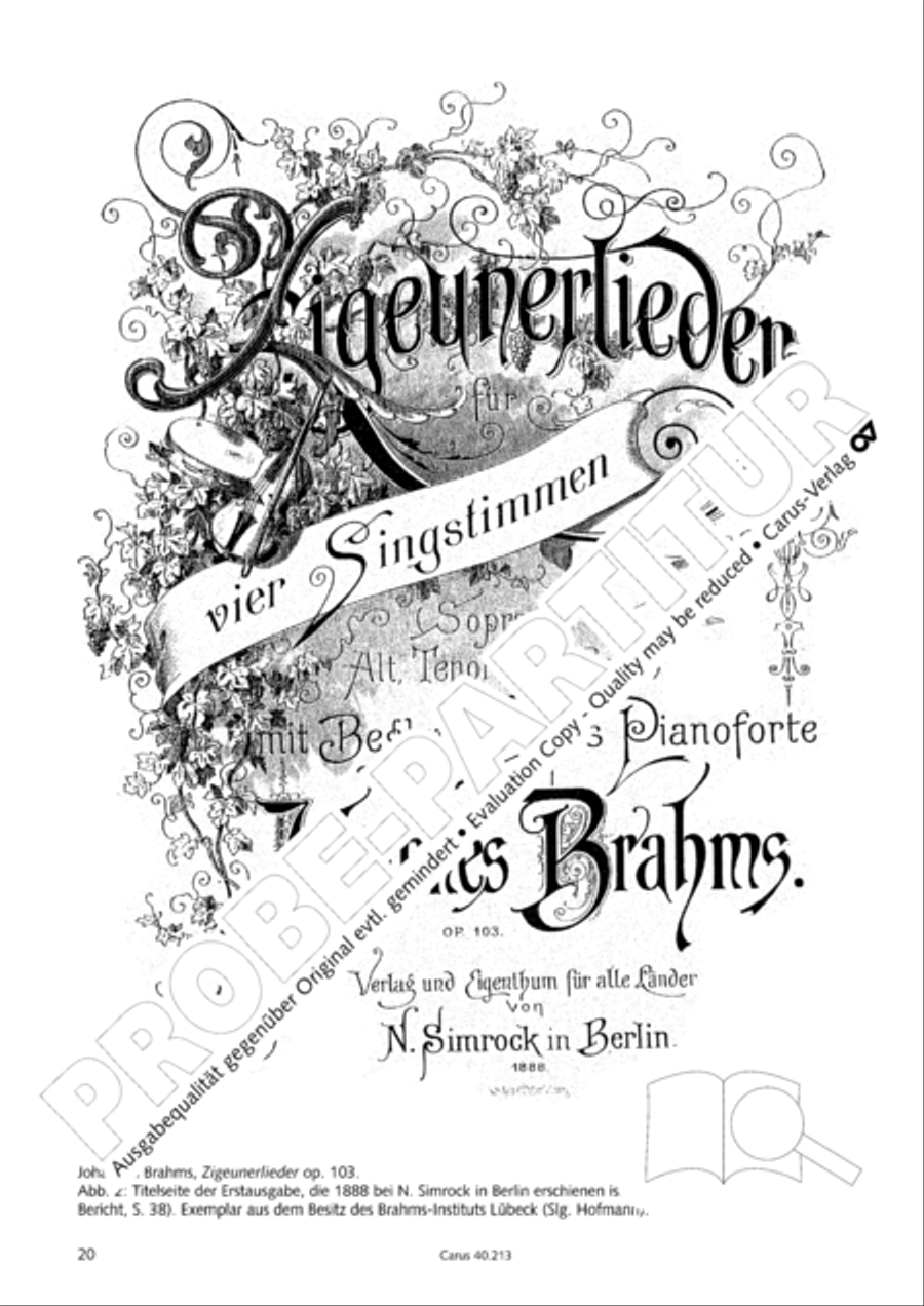 Zigeunerlieder op. 103 Zigeunerlieder op. 103 Choir scores gallery preview page 21
