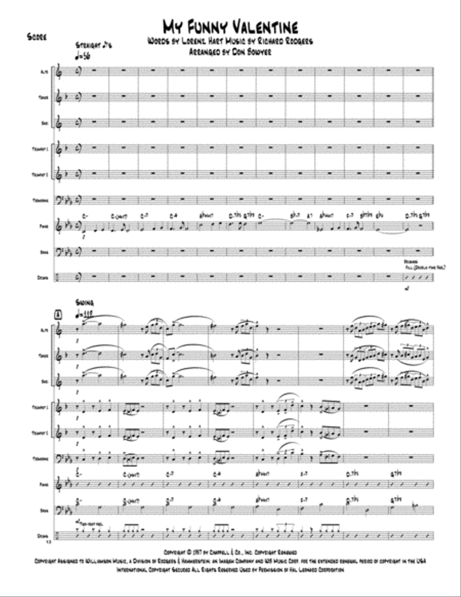 My Funny Valentine A Cappella scores gallery preview page 1