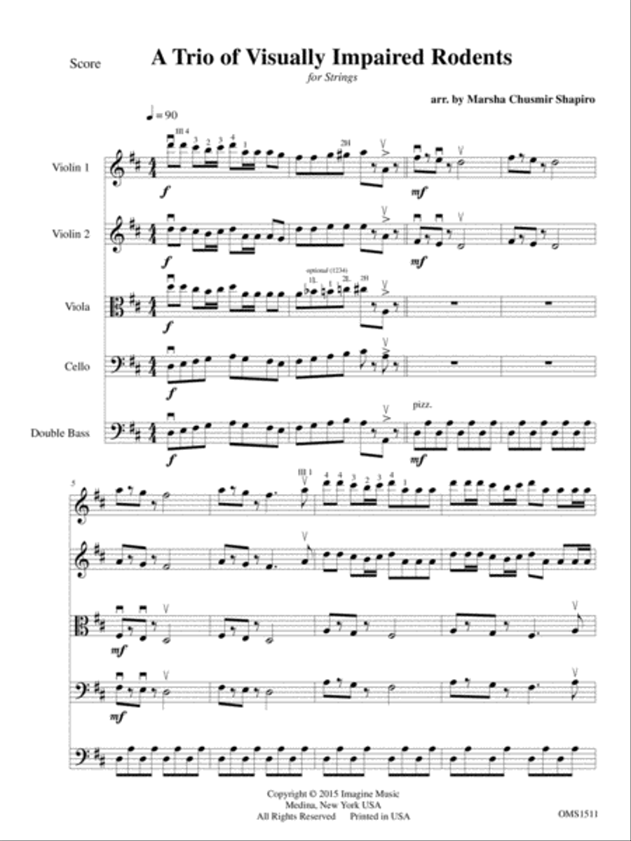 A Trio of Visually Impaired Rodents String Orchestra scores gallery preview page 3