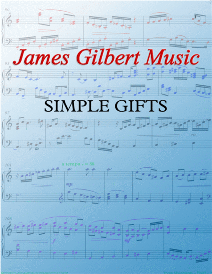 Simple Gifts Organ Solo scores gallery preview page 1