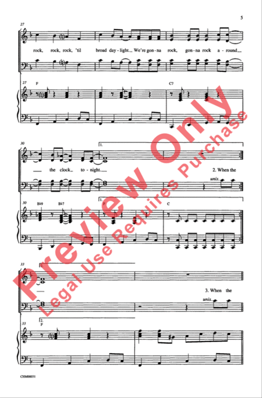 Rock Around the Clock 4-Part scores gallery preview page 5