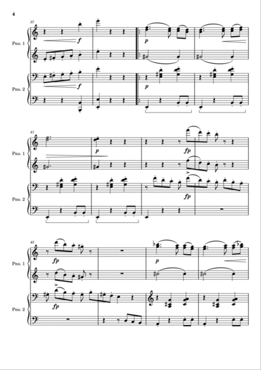Grieg - Anitra's Dance - From Peer Gynt No.3 Op.23 - For Piano Duet 1 Piano, 4-Hands scores gallery preview page 4