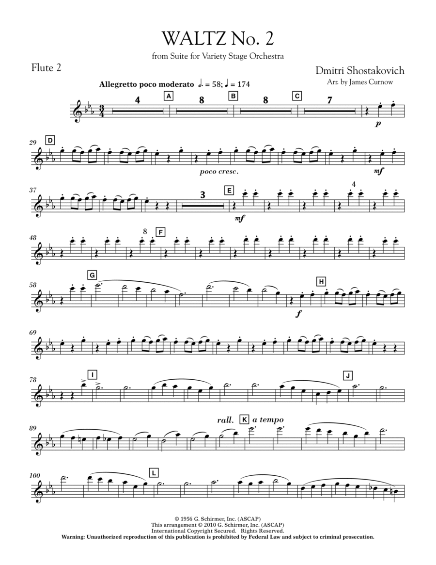 Waltz No. 2 (from Suite For Variety Stage Orchestra) - Flute 2