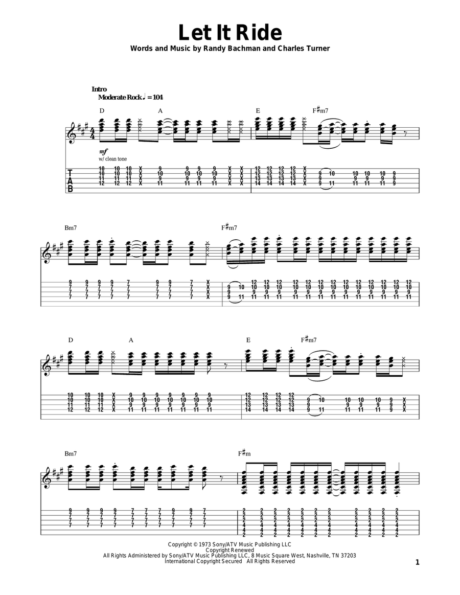 Let It Ride Acoustic Guitar scores gallery preview page 1