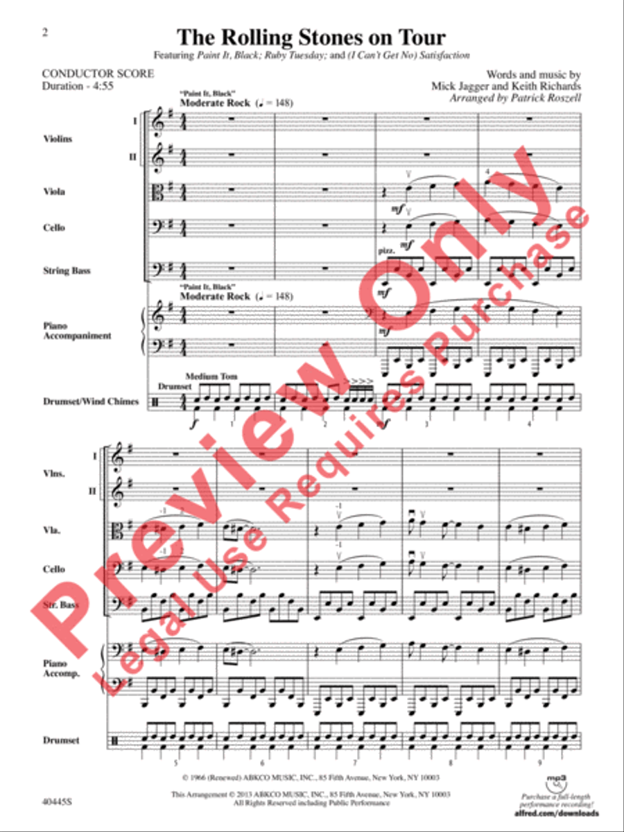 The Rolling Stones on Tour String Orchestra scores gallery preview page 3
