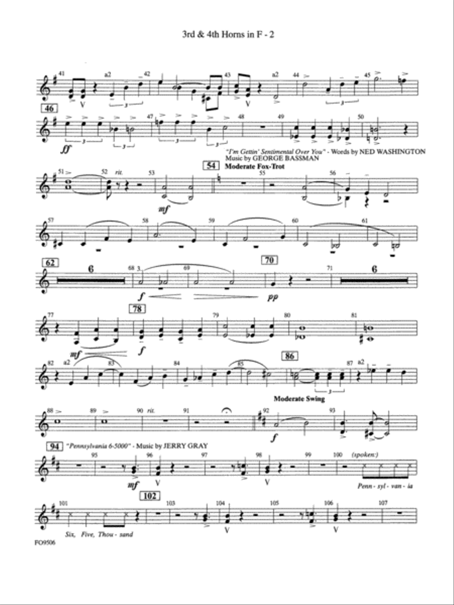 A Salute to the Big Bands: 3rd & 4th F Horns Full Orchestra scores gallery preview page 2