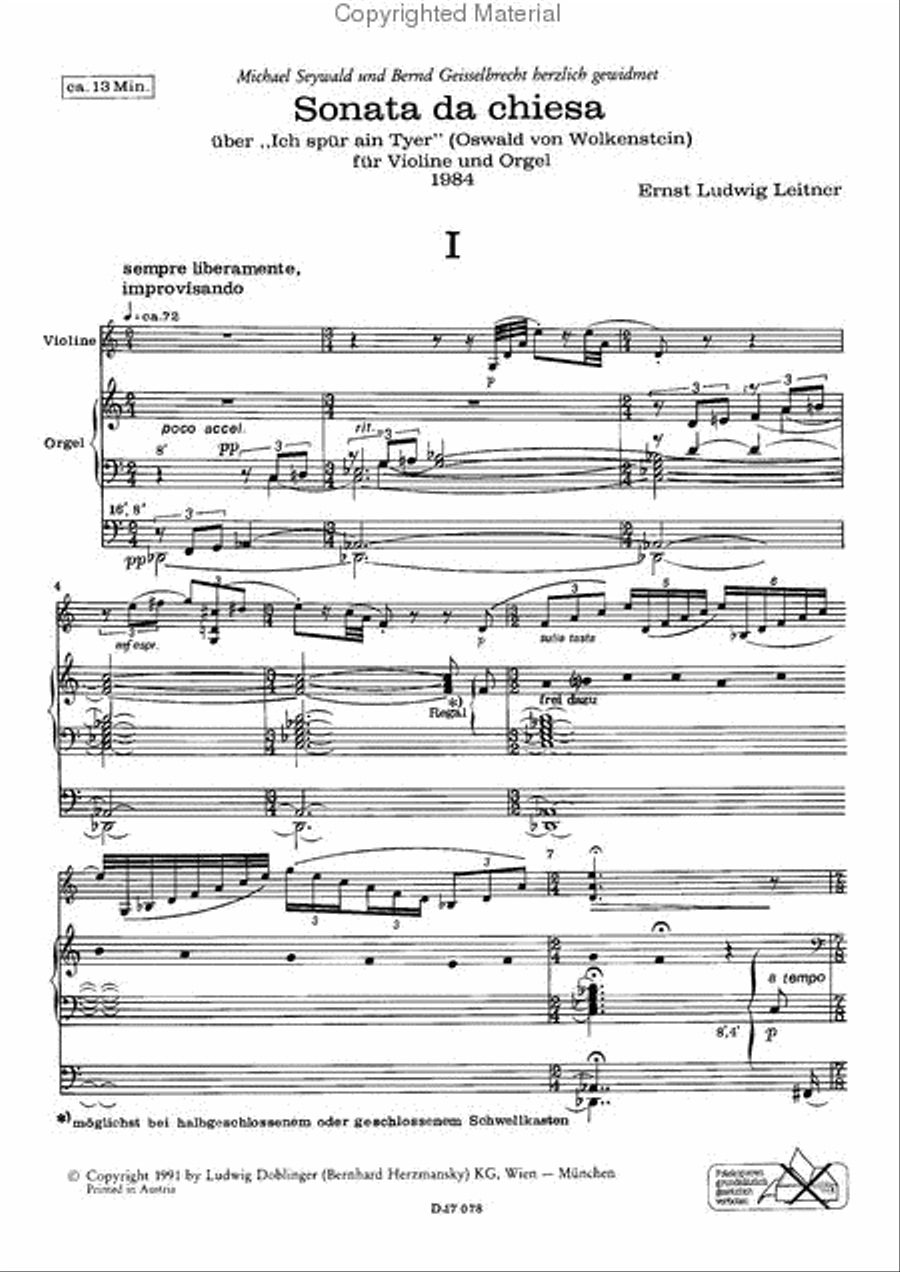 Sonata da chiesa Piano scores gallery preview page 2