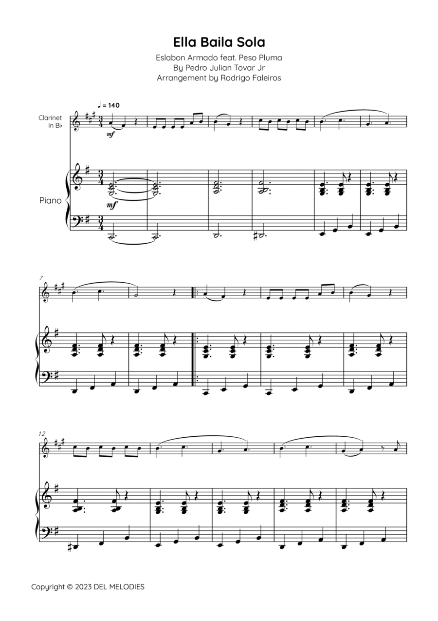 Ella Baila Sola B-Flat Clarinet scores gallery preview page 1