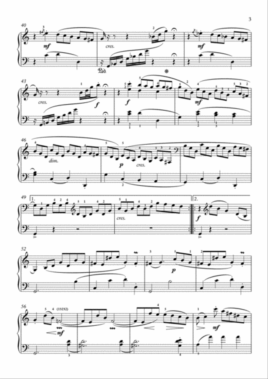 Scarlatti-Sonata in C-Major L.301 K.49(piano) Piano Solo scores gallery preview page 4
