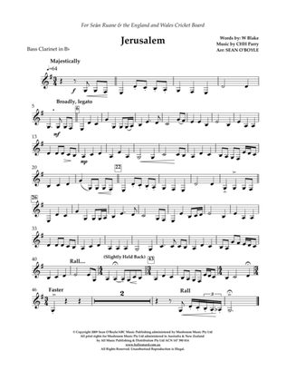 Jerusalem (in key of F) - Bb Bass Clarinet