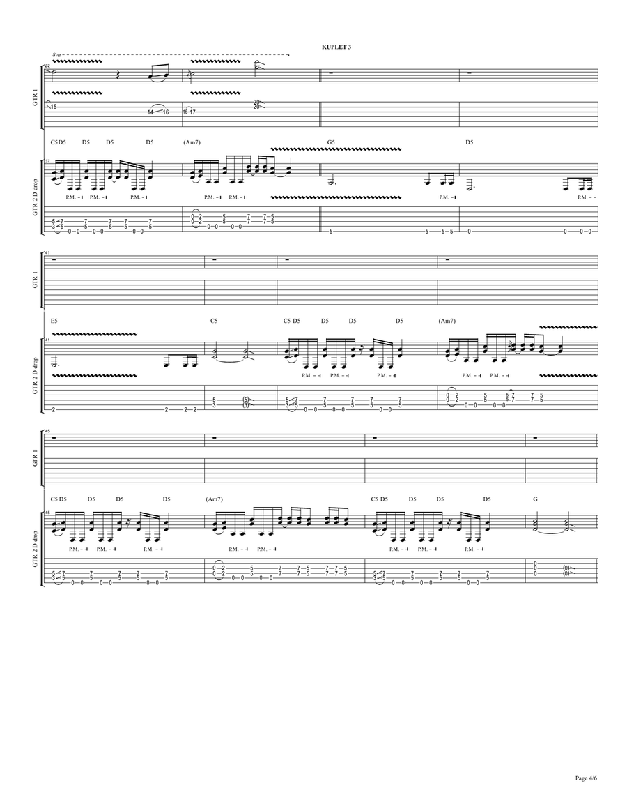 SLED 10 GODINI - FSB Cover by SLAVE FULL SCORE + TAB След 10 години - ФСБ Кавър партитура/таблатура: Acoustic Guitar scores gallery preview page 5